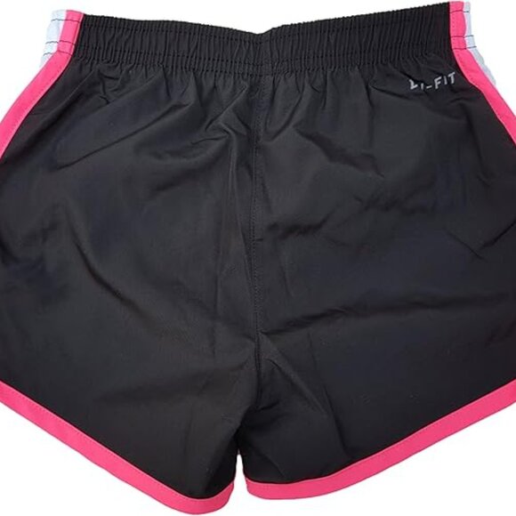 Nike Girls' Dri-FIT Tempo Running Shorts Black/Hyper Pink Size 4 - Picture 2 of 2